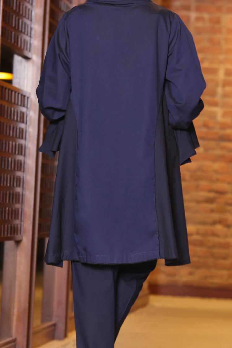 Blue Denim 2 Piece Formal Stitched - AL-LKS-194 - Image 2