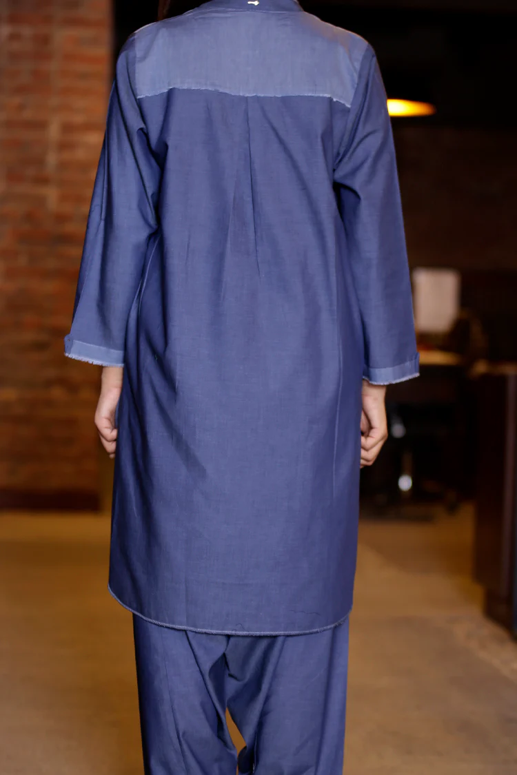 Blue Denim 2 Piece Stitched - AL-LKS-195 - Image 2