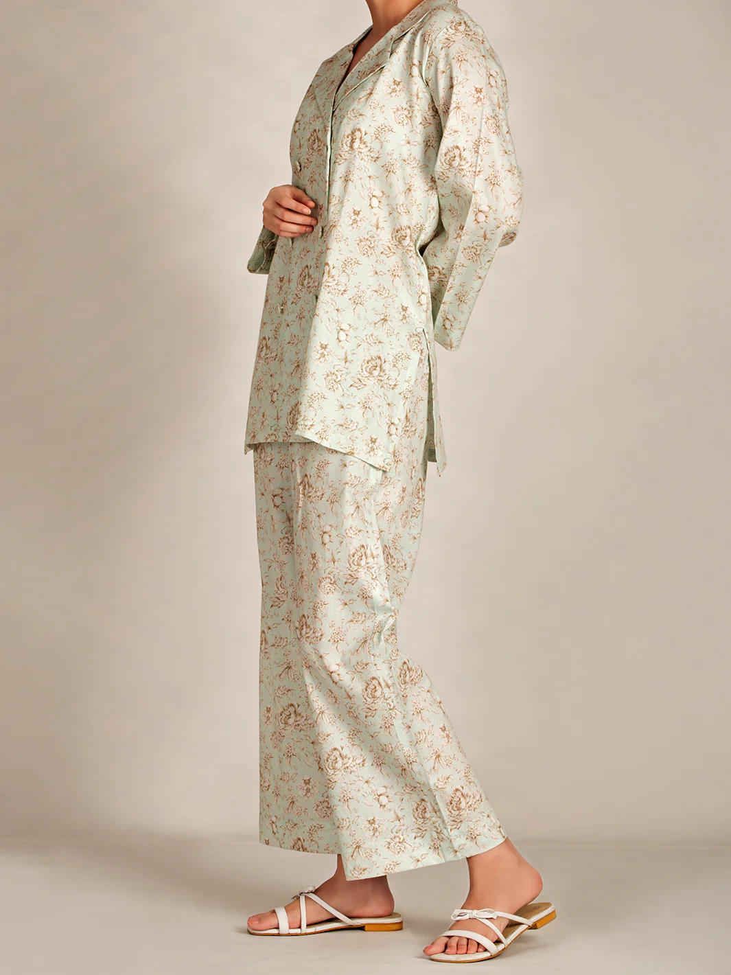Sky Blue 2 Piece Stitched Nightwear - AL-LKS-NW-1002 - Image 2