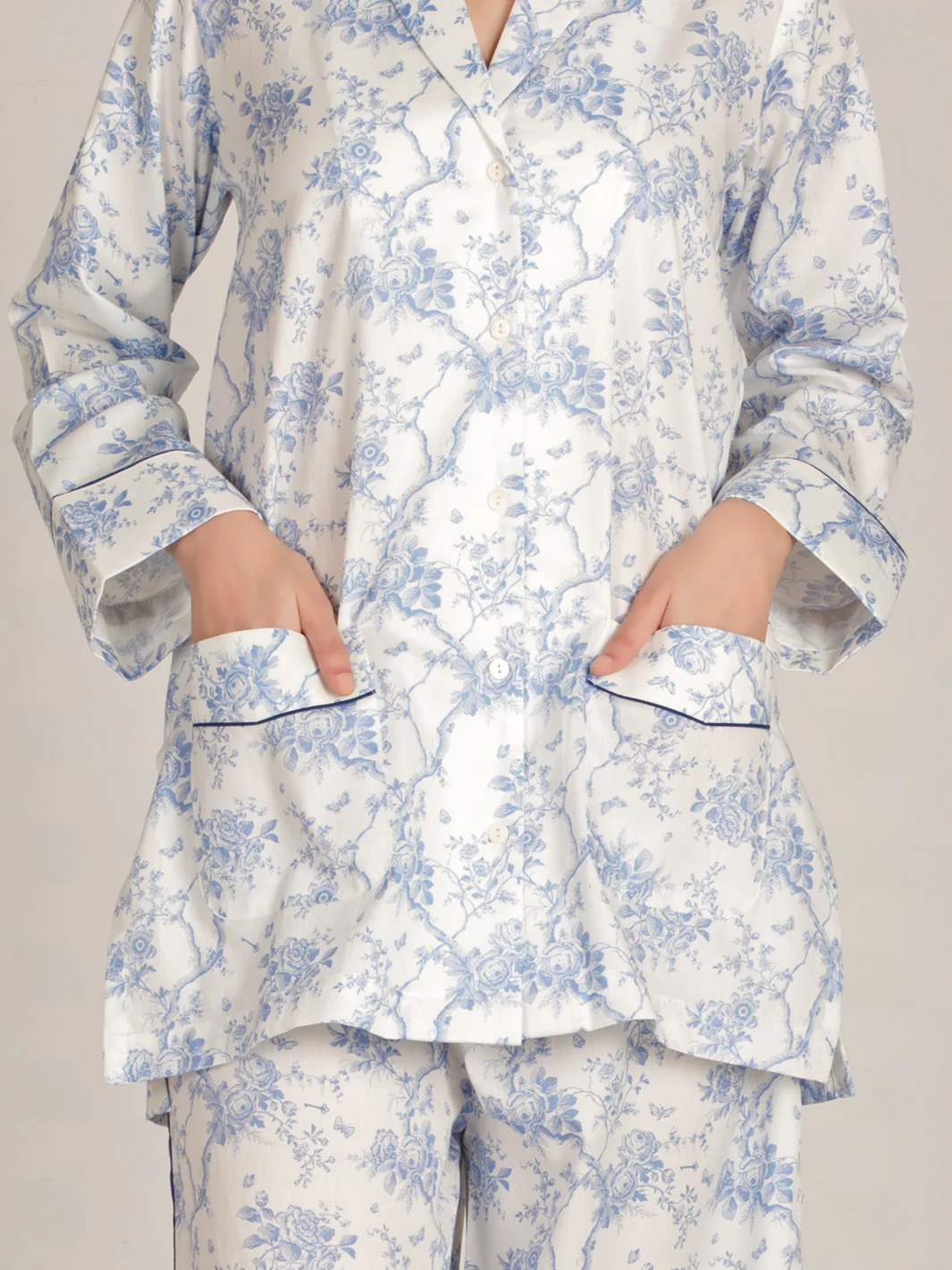 Blue & White 2 Piece Stitched Nightwear - AL-LKS-NW-1004 - Image 3