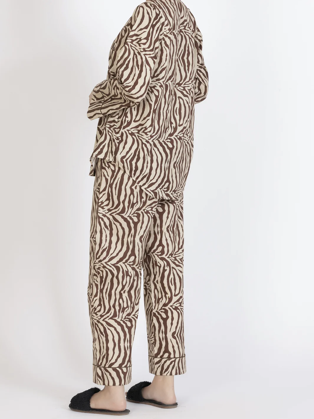 Brown Cotton 2 Piece Stitched Nightwear - AL-LKS-NW-1009 - Image 3