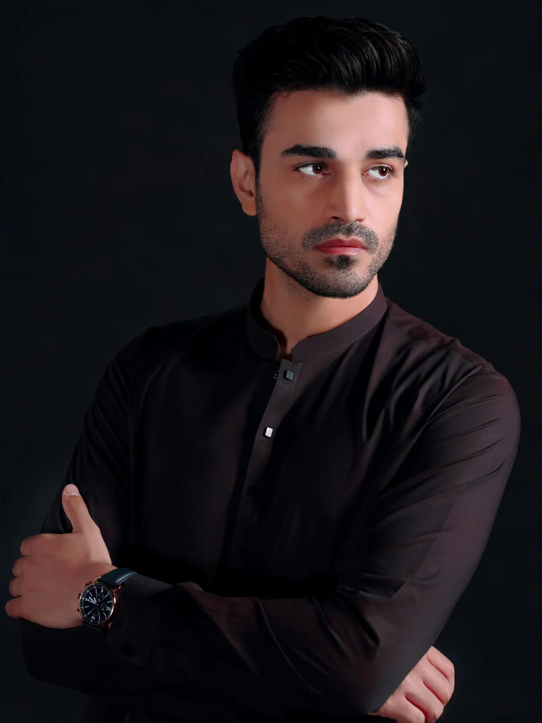 Brown Cotton Men Unstitched Fabric - AL-Maharaja-22 - Image 2
