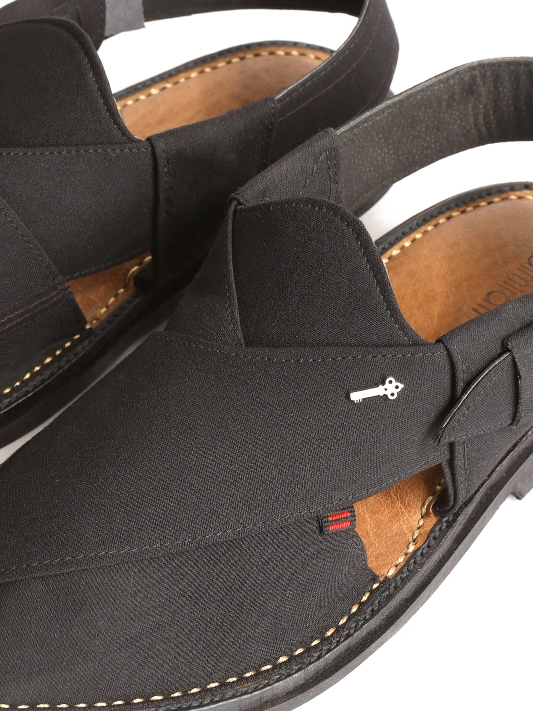 Black Peshawari Chappal - MFW-FB-084 - Image 2