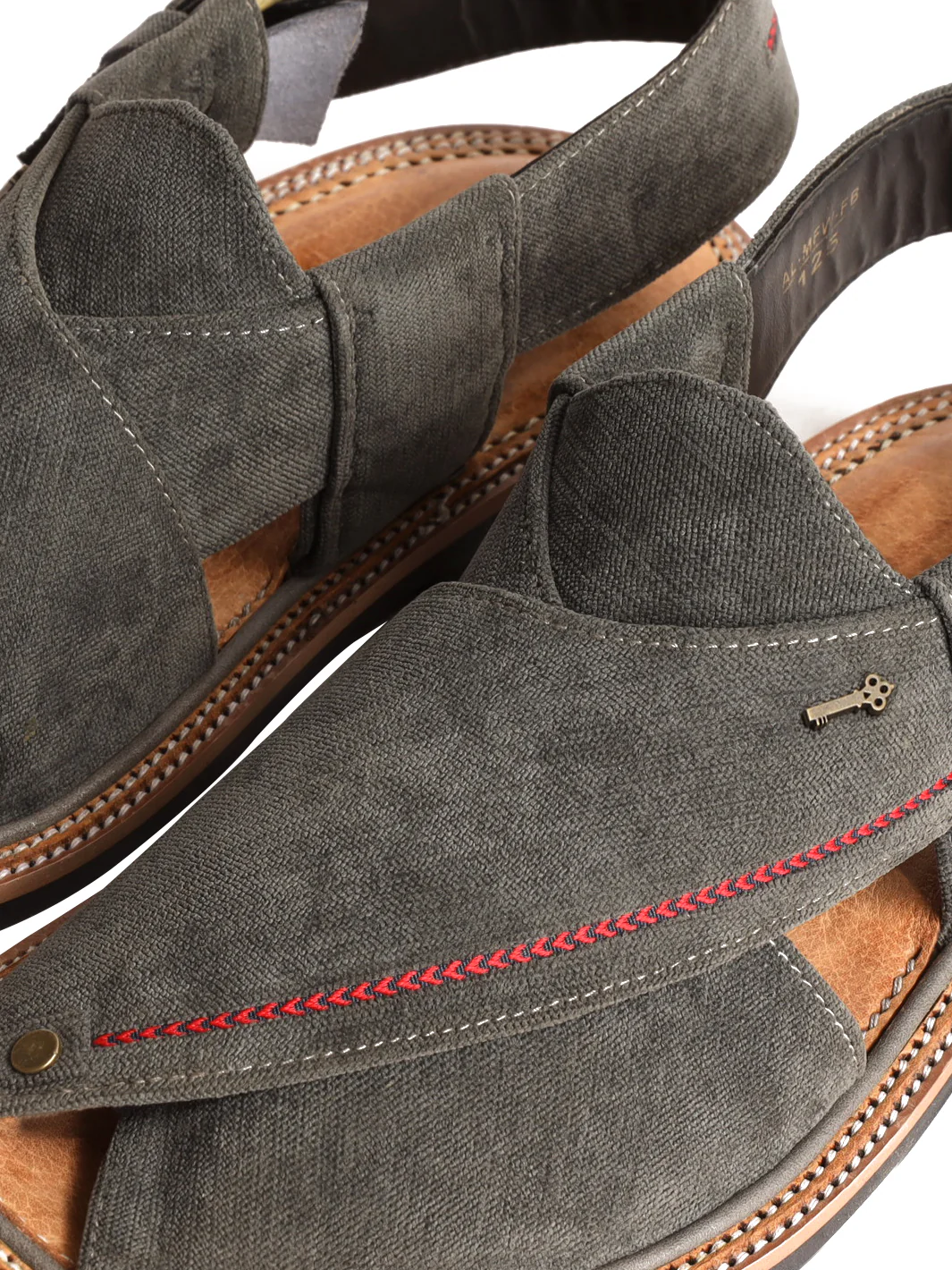 Grey Peshawari Chappal - MFW-FB-125 - Image 2