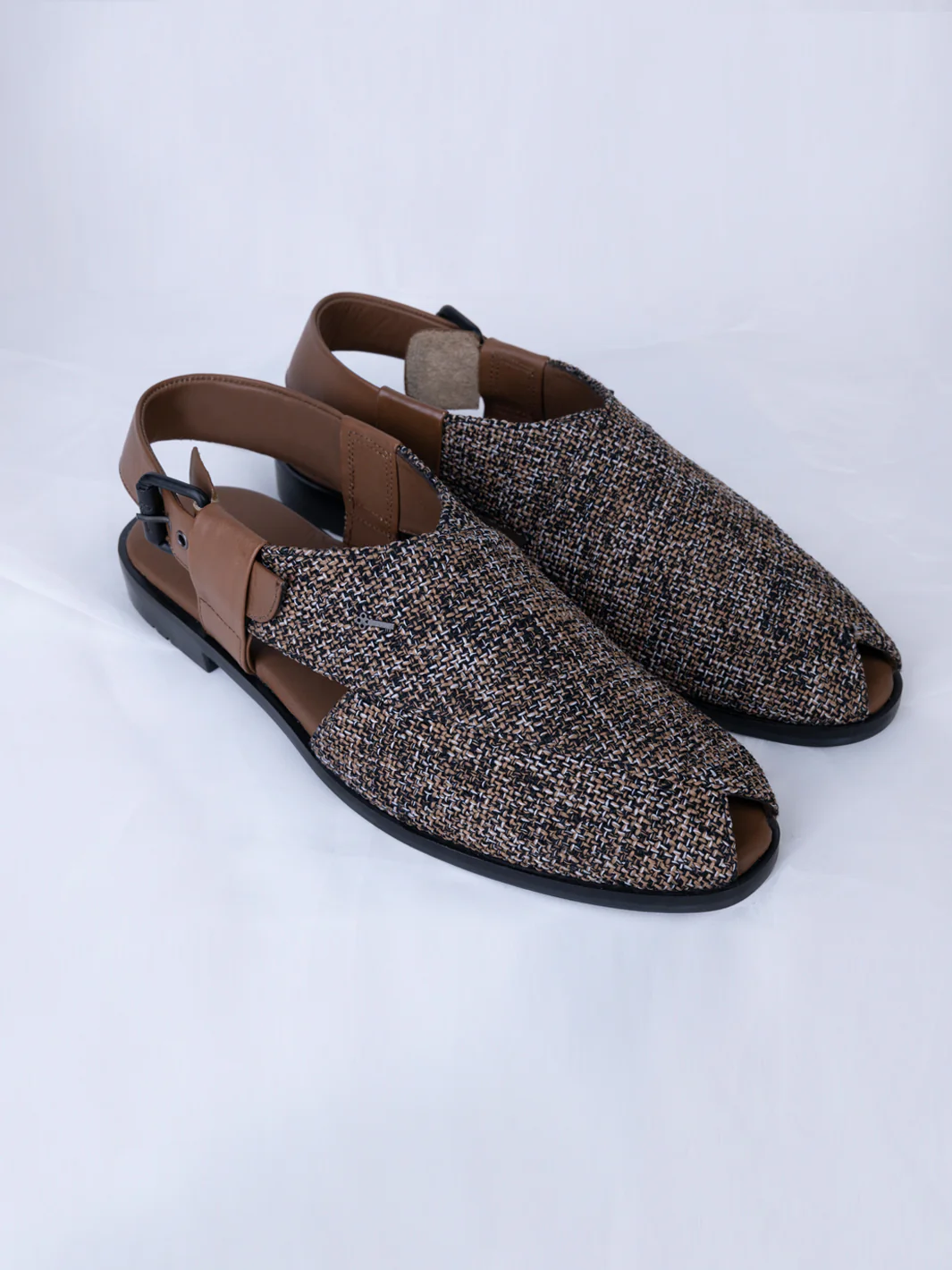 Brown Jute Peshawari Chappal - AL-MFW-FB-162