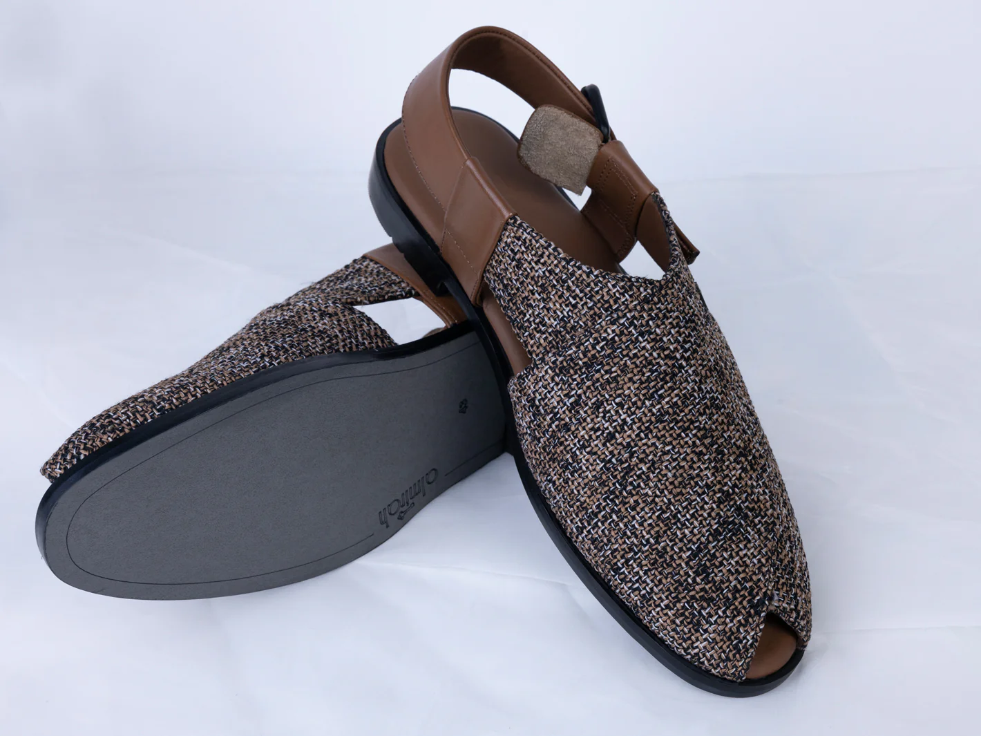 Brown Jute Peshawari Chappal - AL-MFW-FB-162 - Image 3