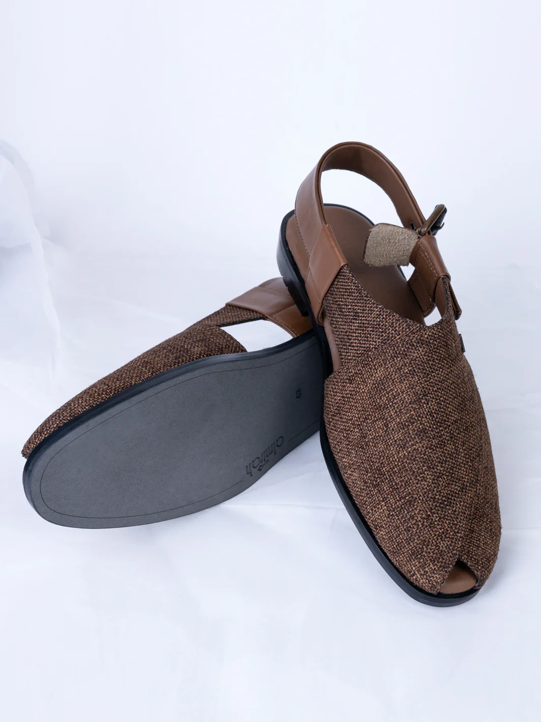 Brown Jute Peshawari Chappal - AL-MFW-FB-163 - Image 2