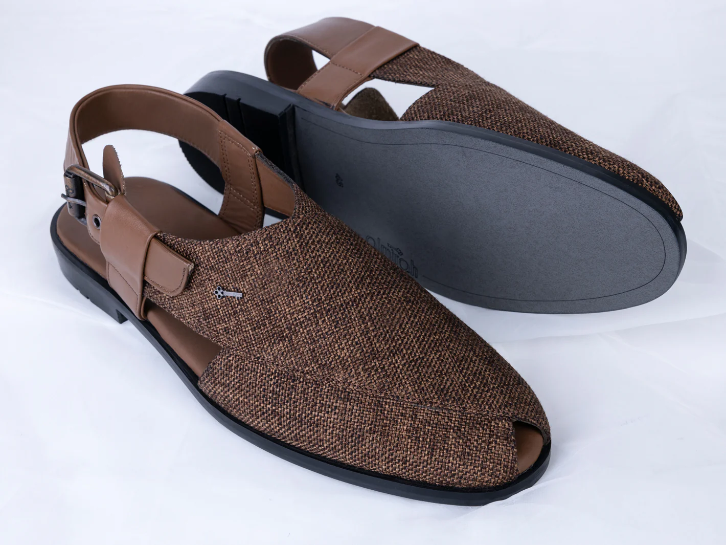 Brown Jute Peshawari Chappal - AL-MFW-FB-163 - Image 3