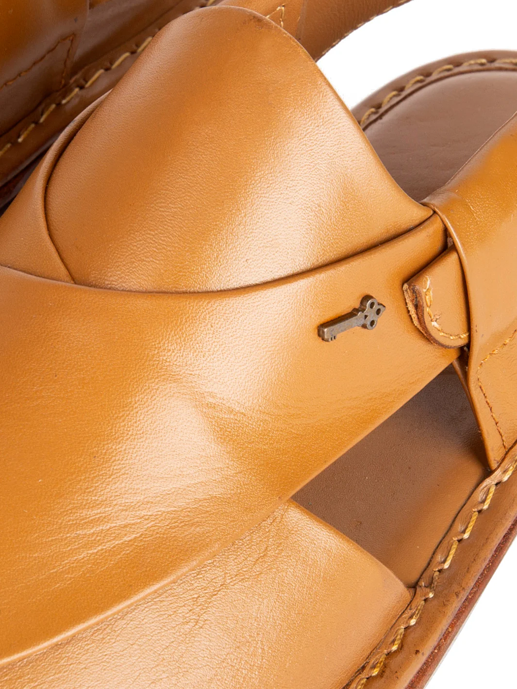 Brown Leather Peshawari Chappal - AL-MFW-HC-112 - Image 3