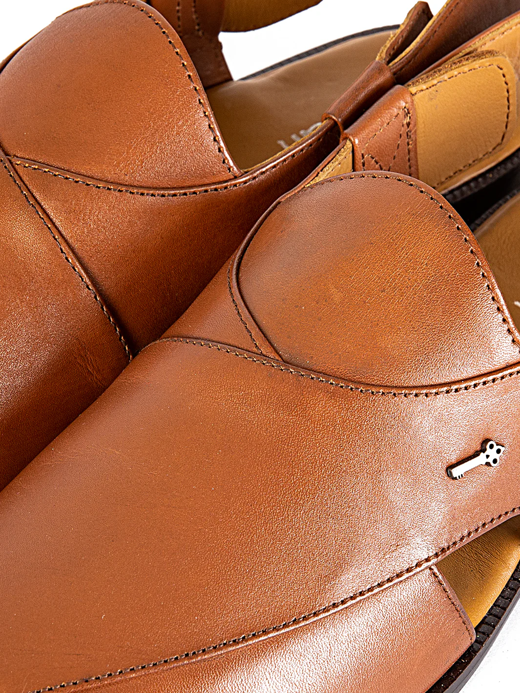 Brown Leather Peshawari Chappal - AL-MFW-HC-142 - Image 2