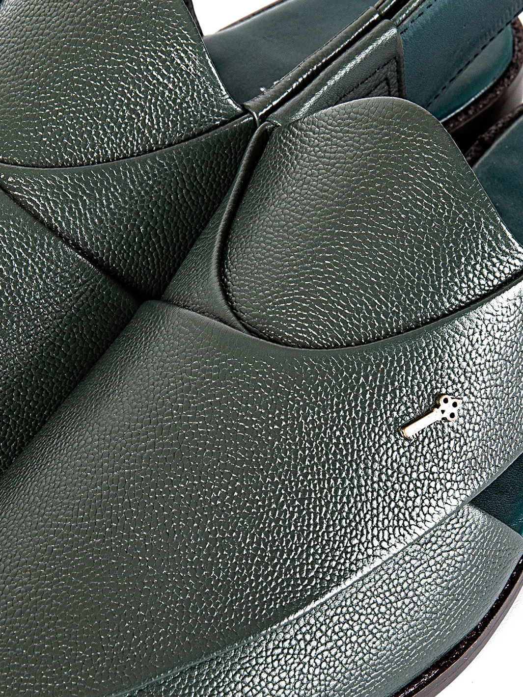 Green Leather Peshawari Chappal - AL-MFW-HC-143 - Image 2