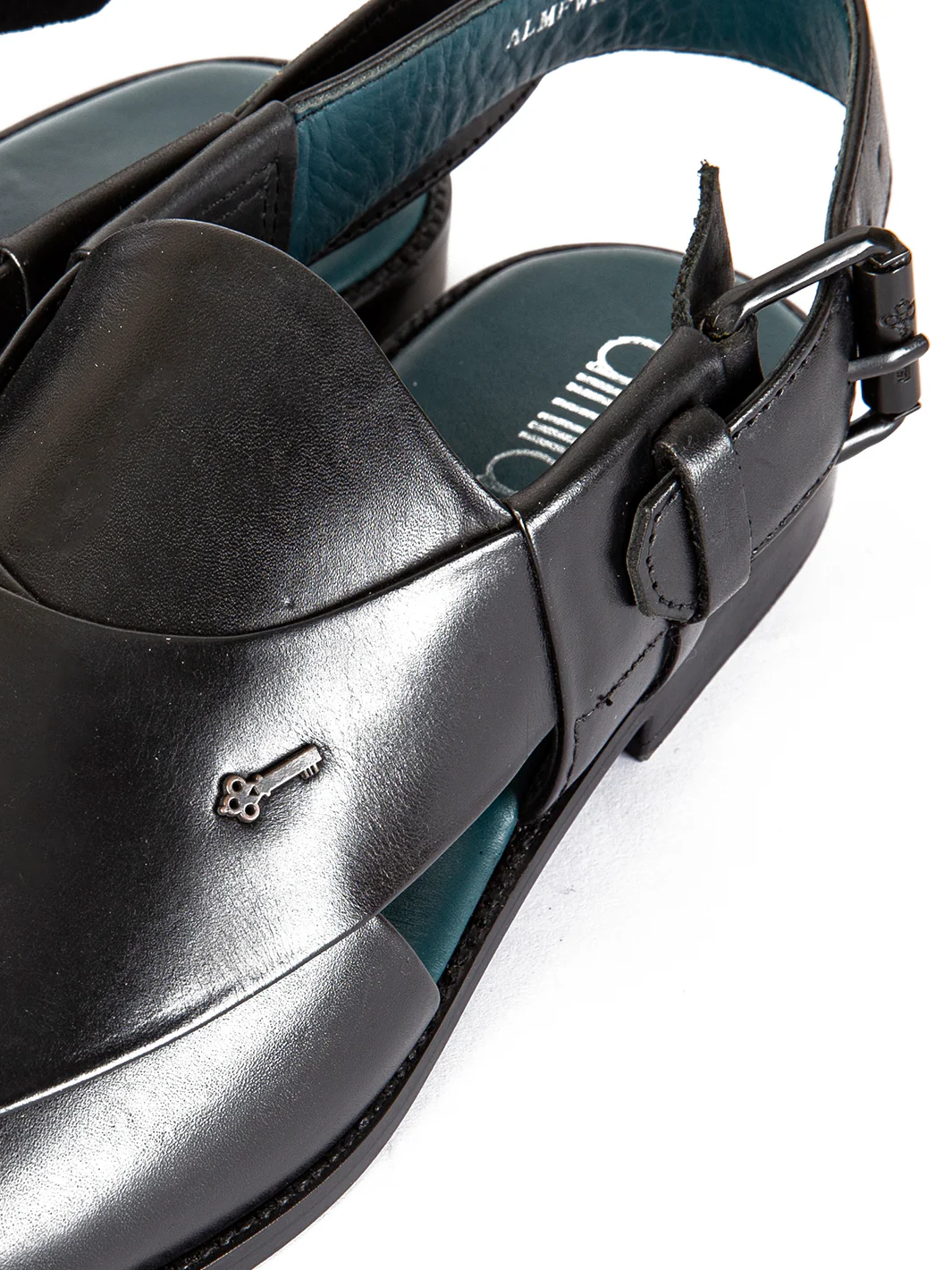 Black Leather Peshawari Chappal - AL-MFW-HC-146 - Image 2