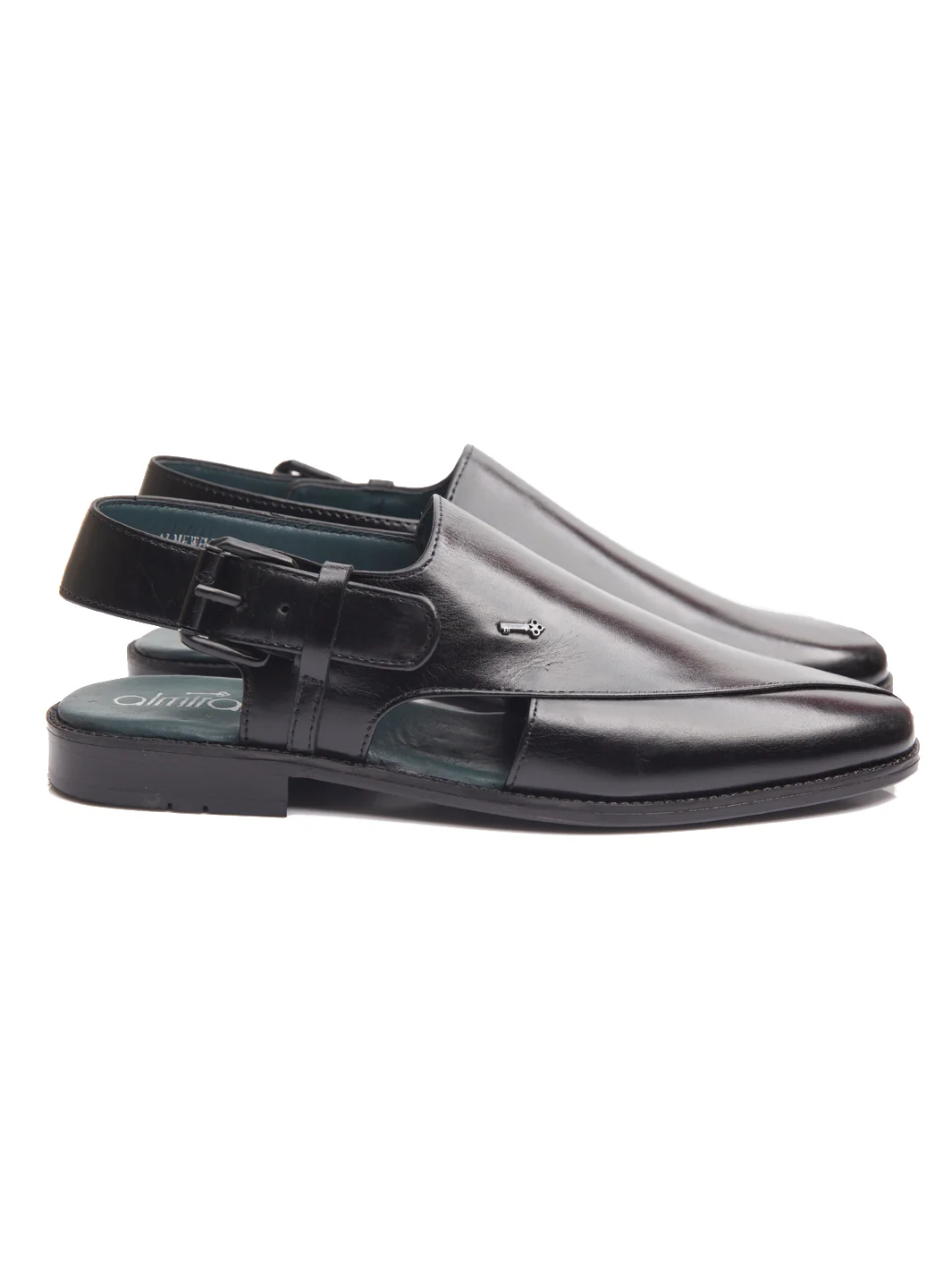 Black Leather Peshawari Chappal - AL-MFW-HC-147 - Image 2