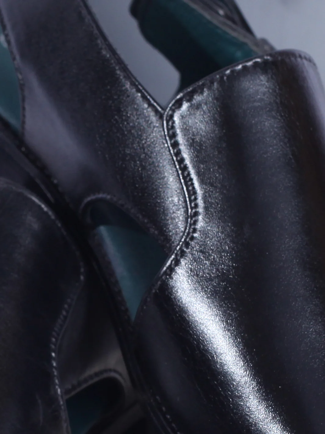 Black Leather Peshawari Chappal - AL-MFW-HC-147 - Image 6