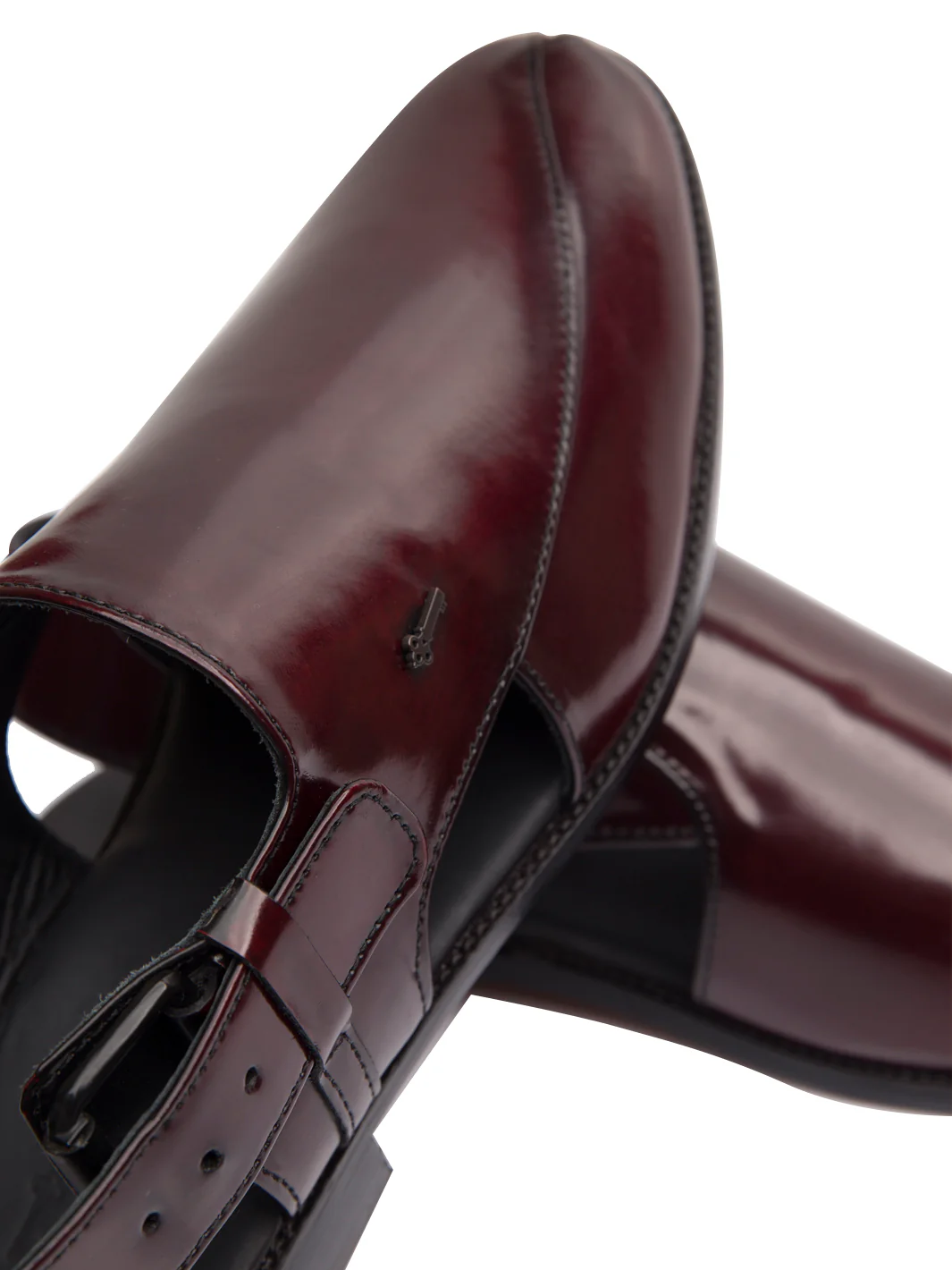 Burgundy Peshawari Chappal - AL-MFW-HC-148 - Image 2
