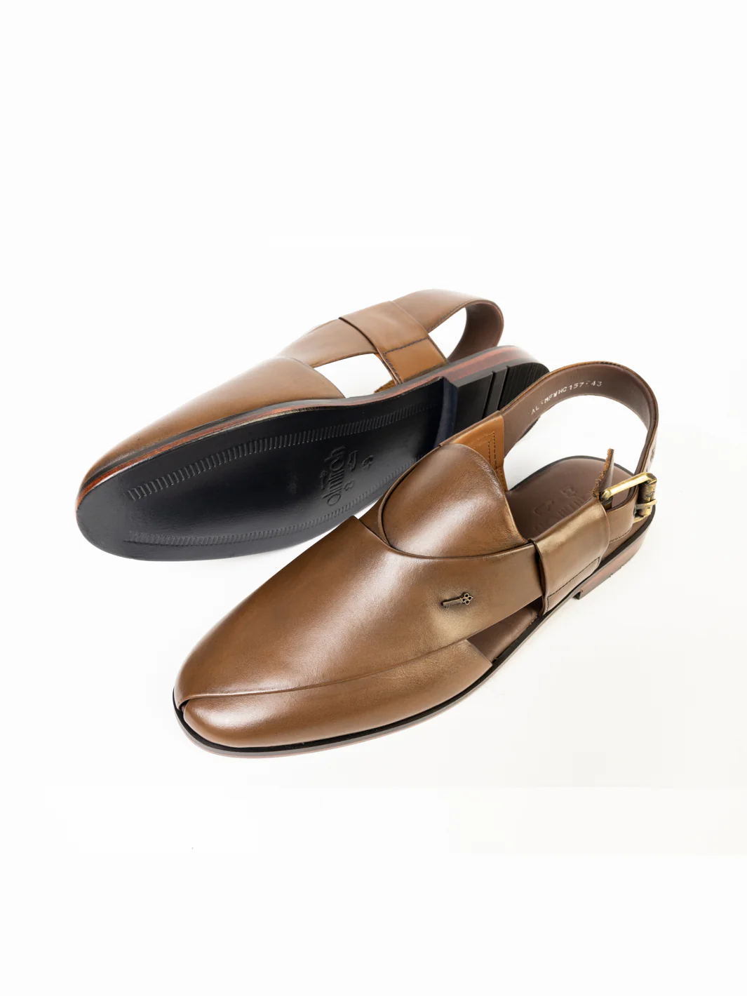 Brown Leather Peshawari Chappal - AL-MFW-HC-157 - Image 2