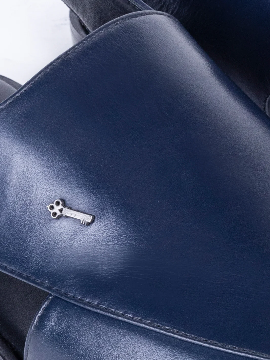 Navy Blue Leather Peshawari Chappal - AL-MFW-HC-158 - Image 3