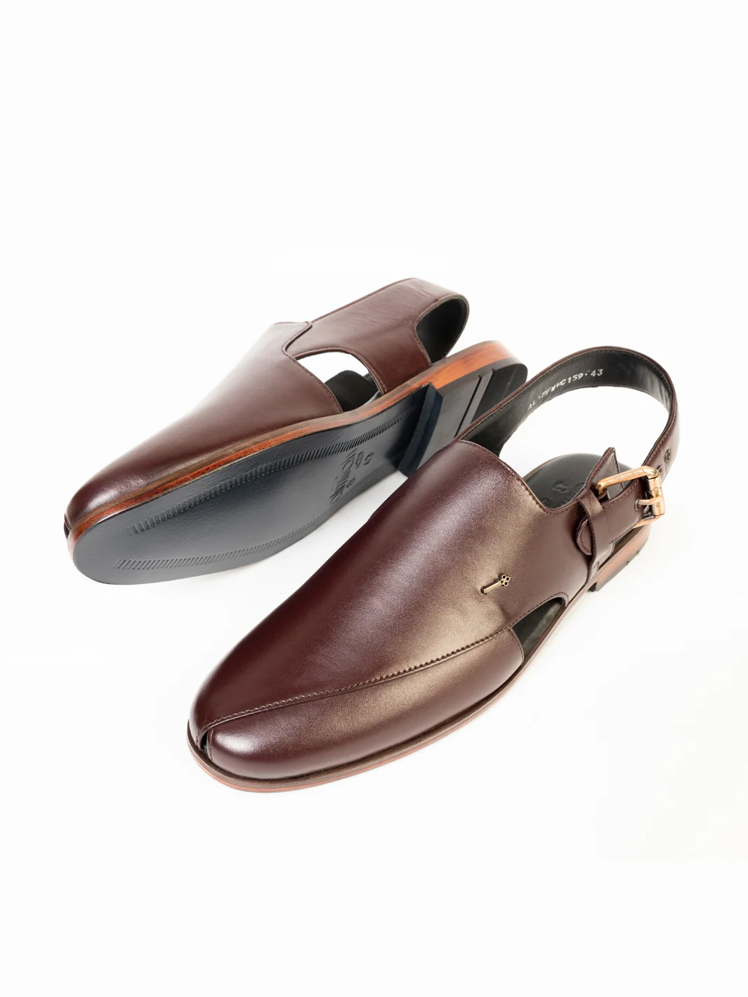 Burgundy Peshawari Chappal -AL-MFW-HC-159-R1 - Image 2