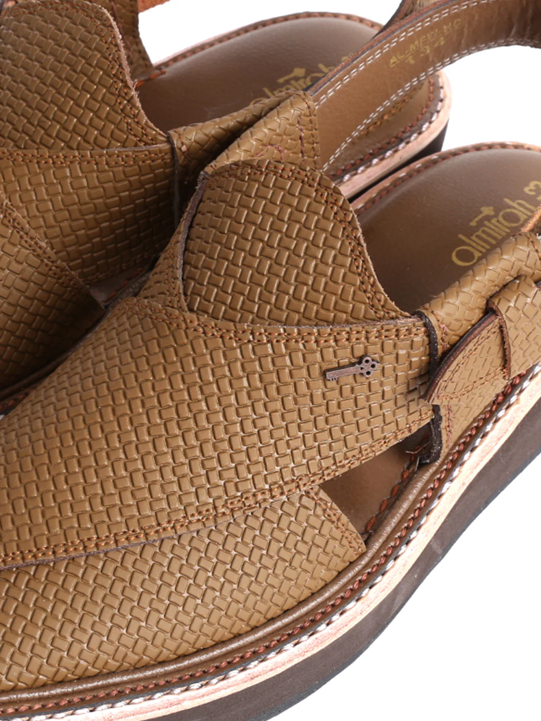 Olive Leather Peshawari Chappal - AL-MFW-HCK-134 - Image 2