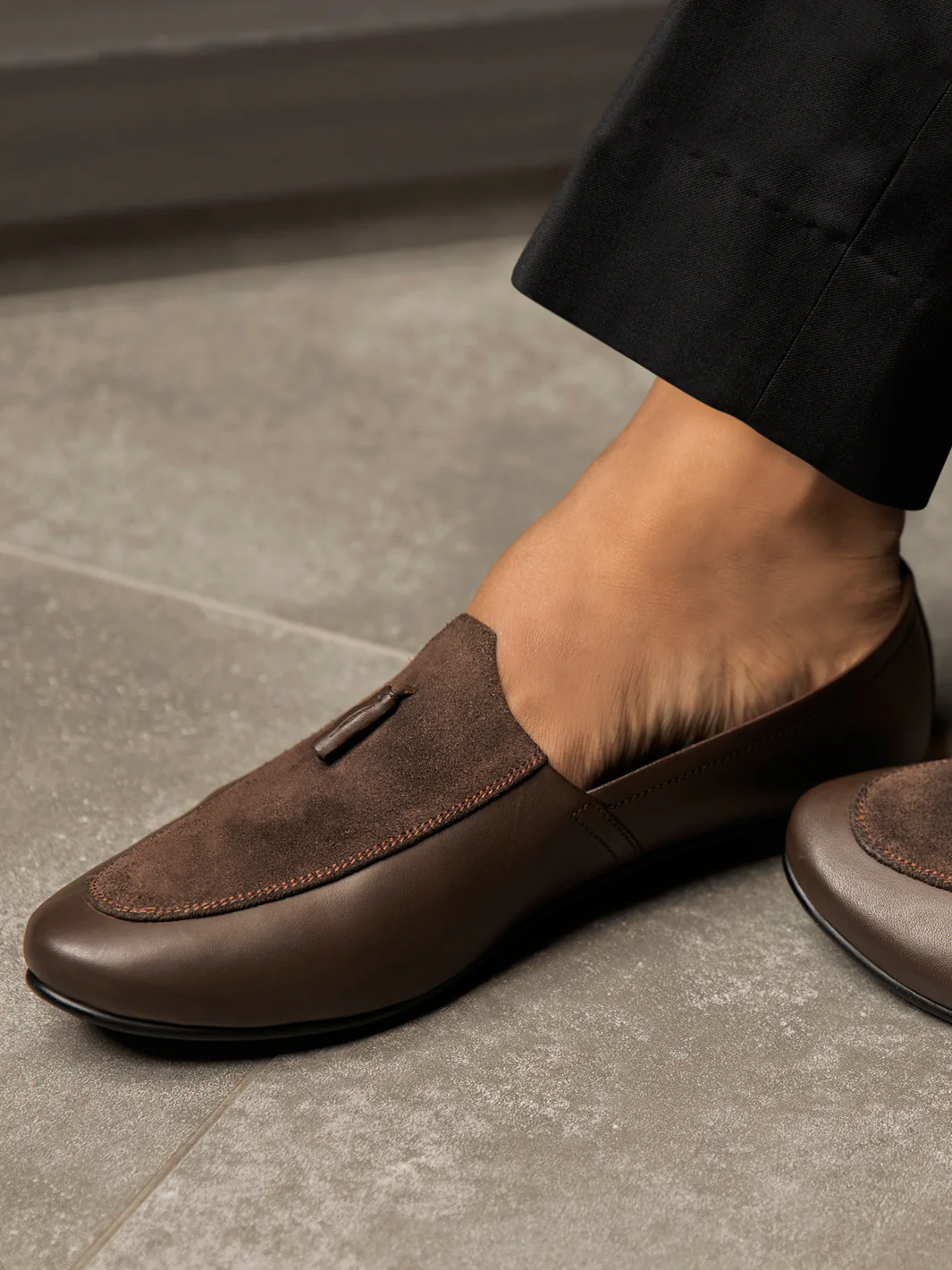 Brown Leather-Suede Slip-On - AL-MSHO-004-20 - Image 5