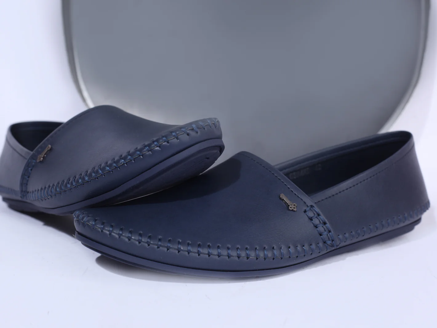 Navy Blue Leather Slip-On - AL-MSHO-011-R1-21 - Image 3