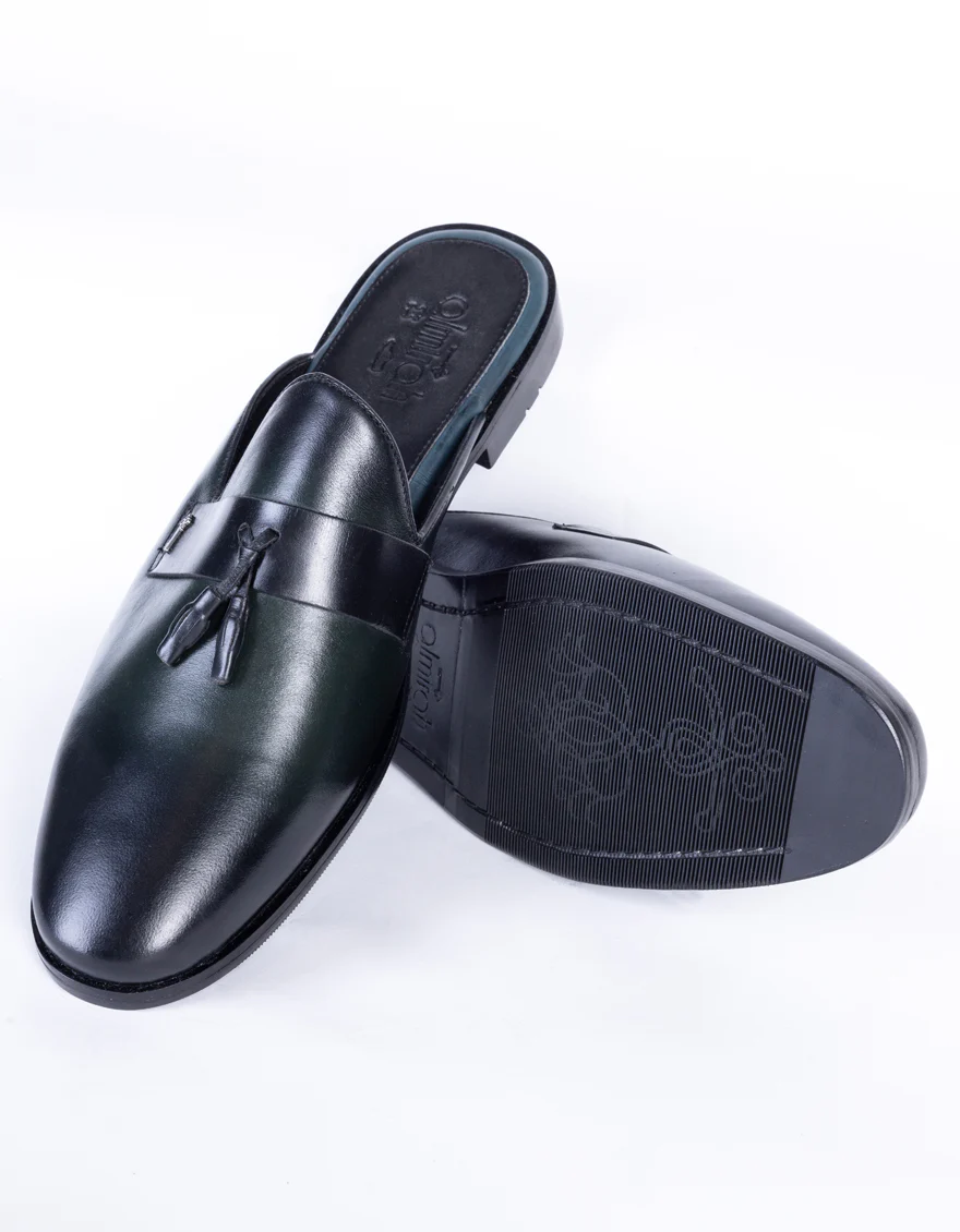 Dark Green Leather Slip-On - AL-MSHO-039 - Image 2
