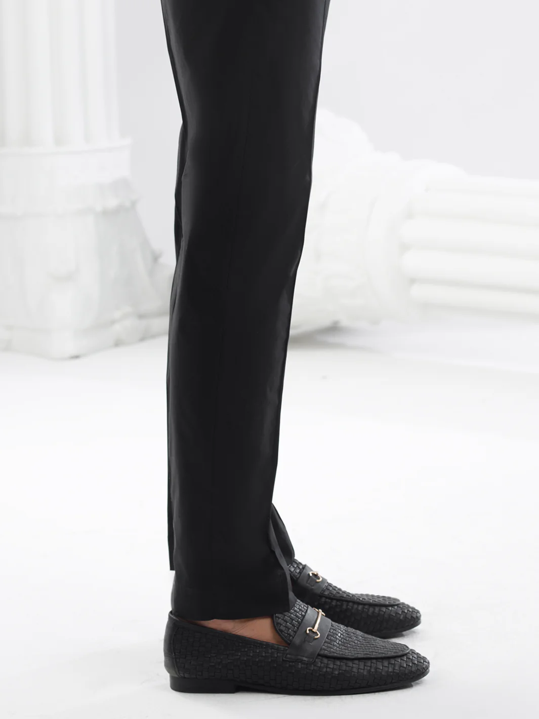 Black Cotton Trousers - AL-MTR-008B-R24 - Image 2