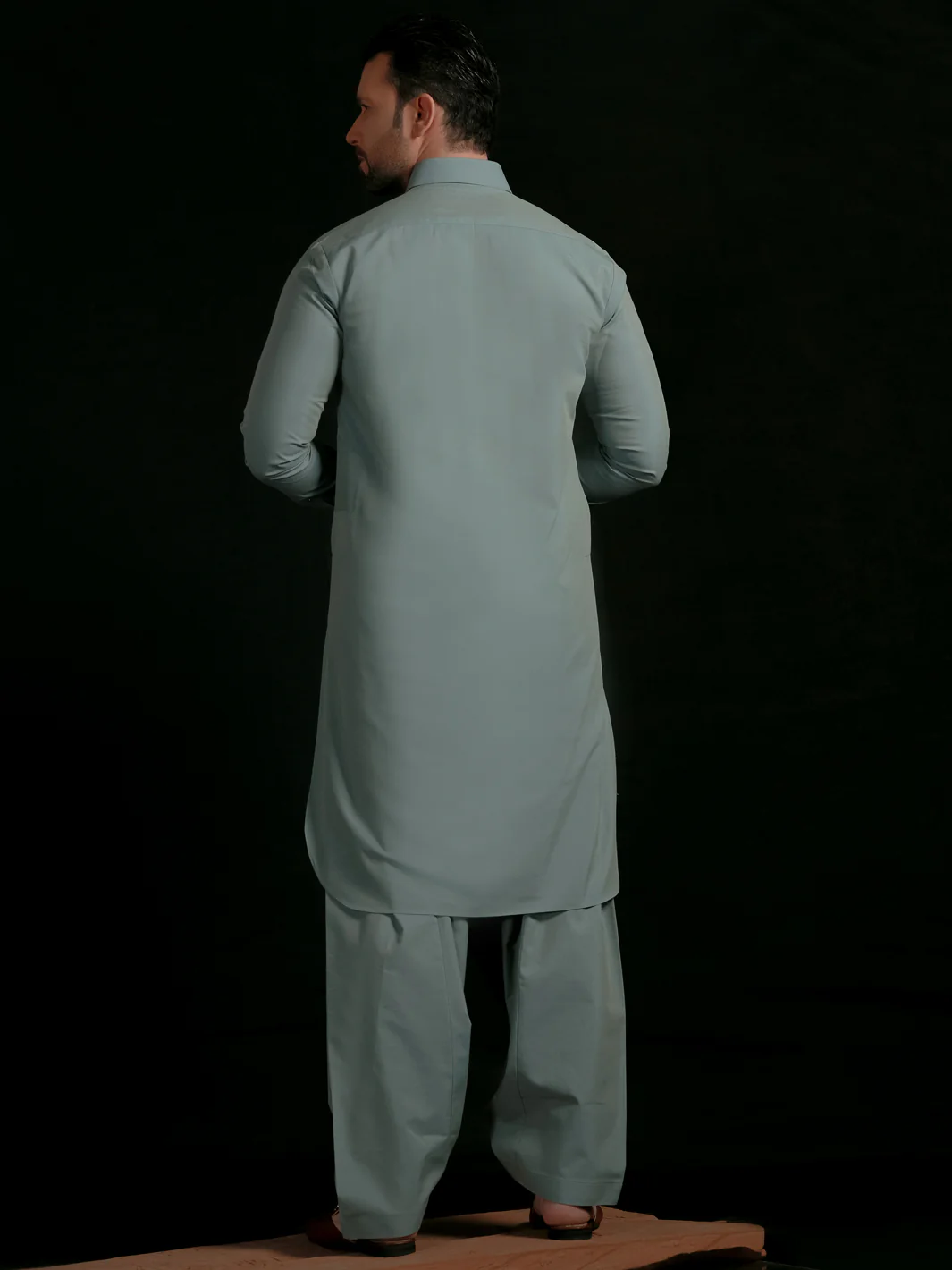 Light Blue Blended Men Unstitched Fabric - AL-Nizam-22 - Image 5