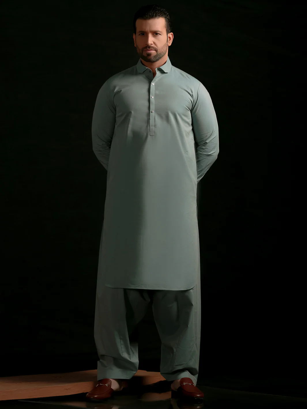 Light Blue Blended Men Unstitched Fabric - AL-Nizam-22 - Image 6