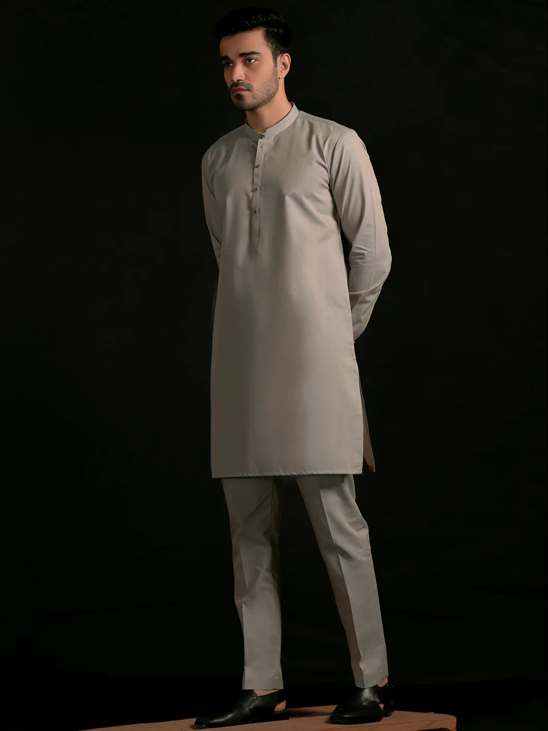 Light Grey Blended Men Unstitched Fabric - AL-Nizam-22 - Image 3