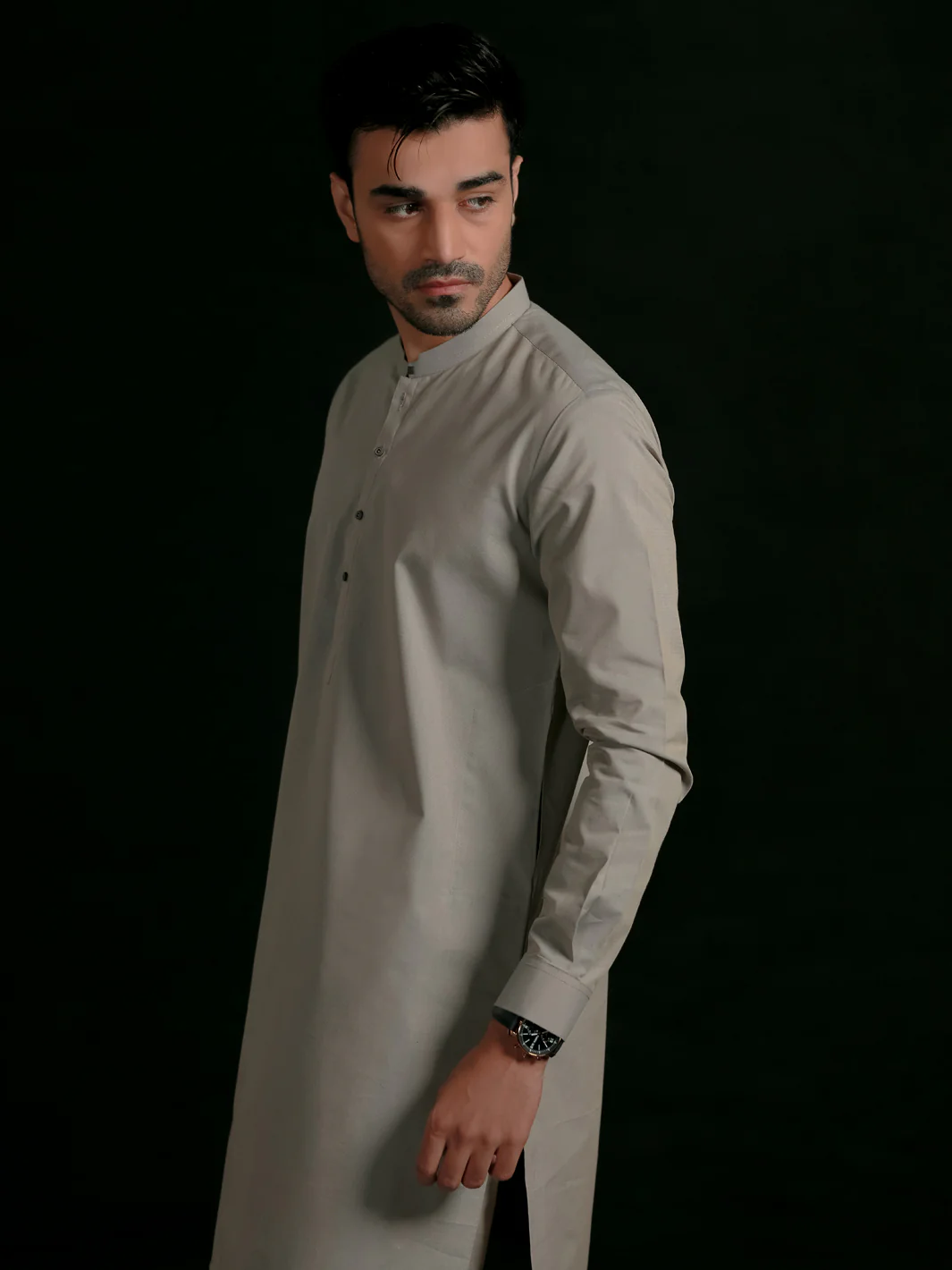 Light Grey Blended Men Unstitched Fabric - AL-Nizam-22 - Image 4