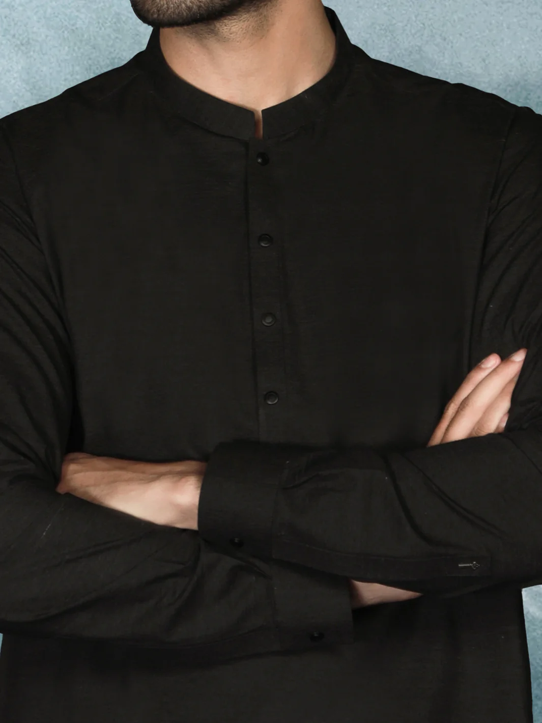 Black Blended Men Unstitched Fabric - AL-Nizam-22 - Image 2