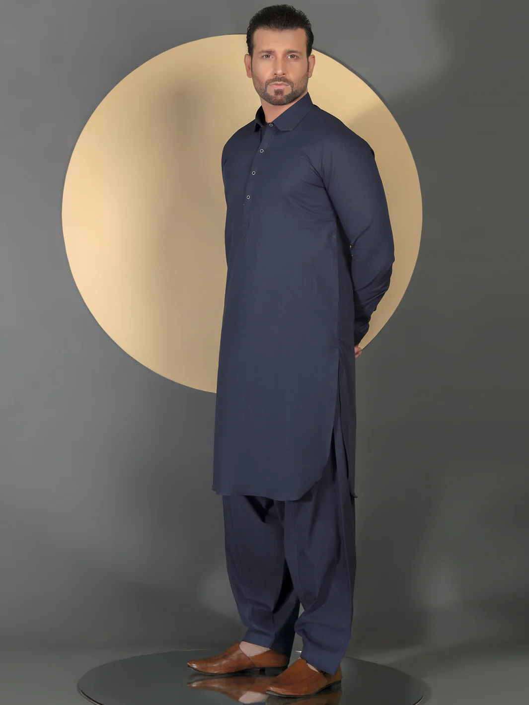 Blue Blended Men Unstitched Fabric - AL-Nizam-22 - Image 2