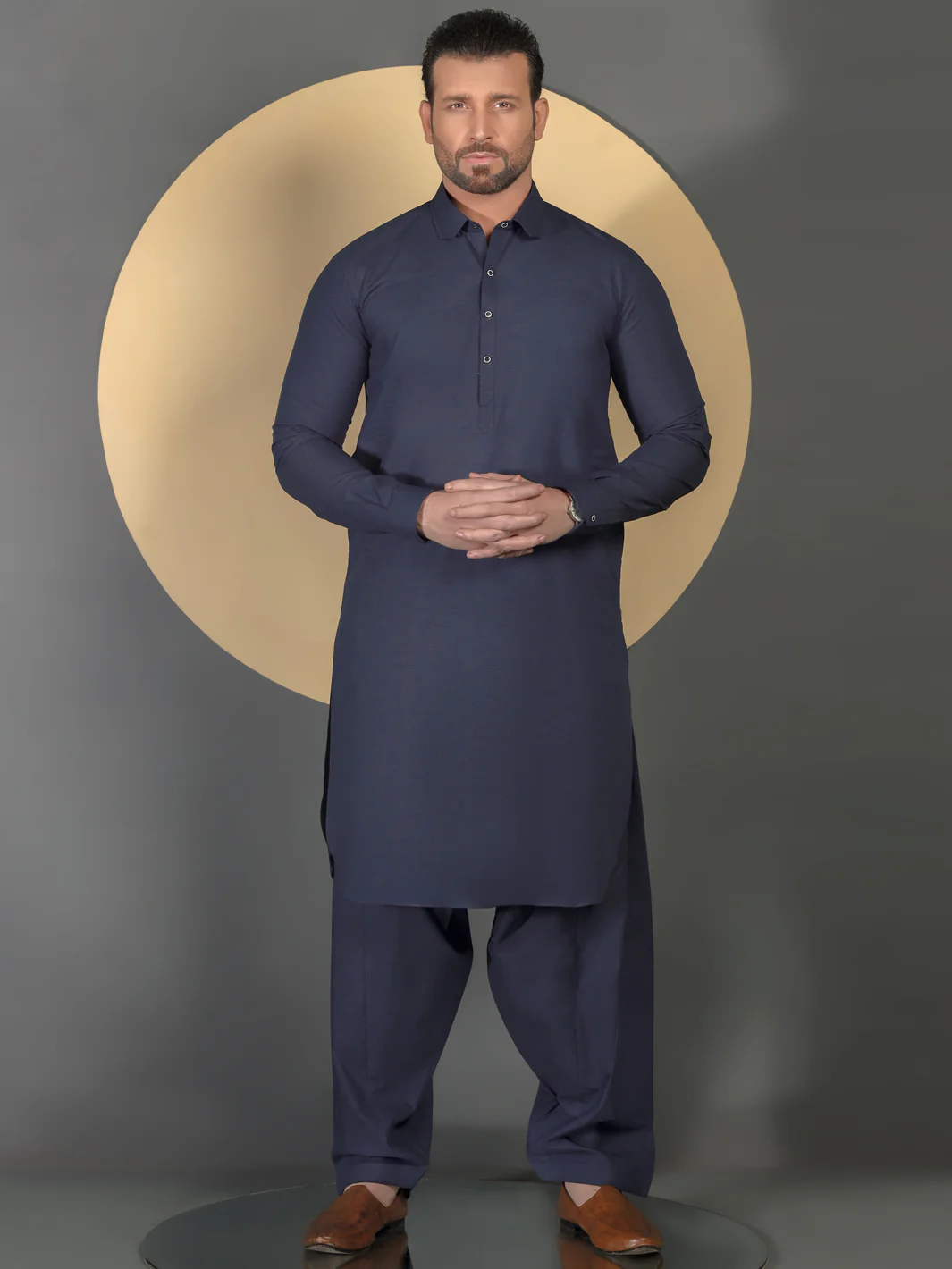 Blue Blended Men Unstitched Fabric - AL-Nizam-22 - Image 4