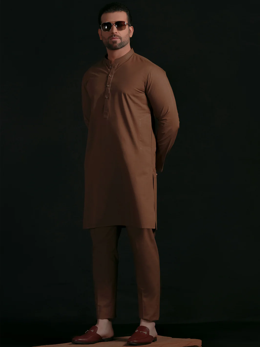 Brown Blended Men Unstitched Fabric - AL-Nizam-22 - Image 3