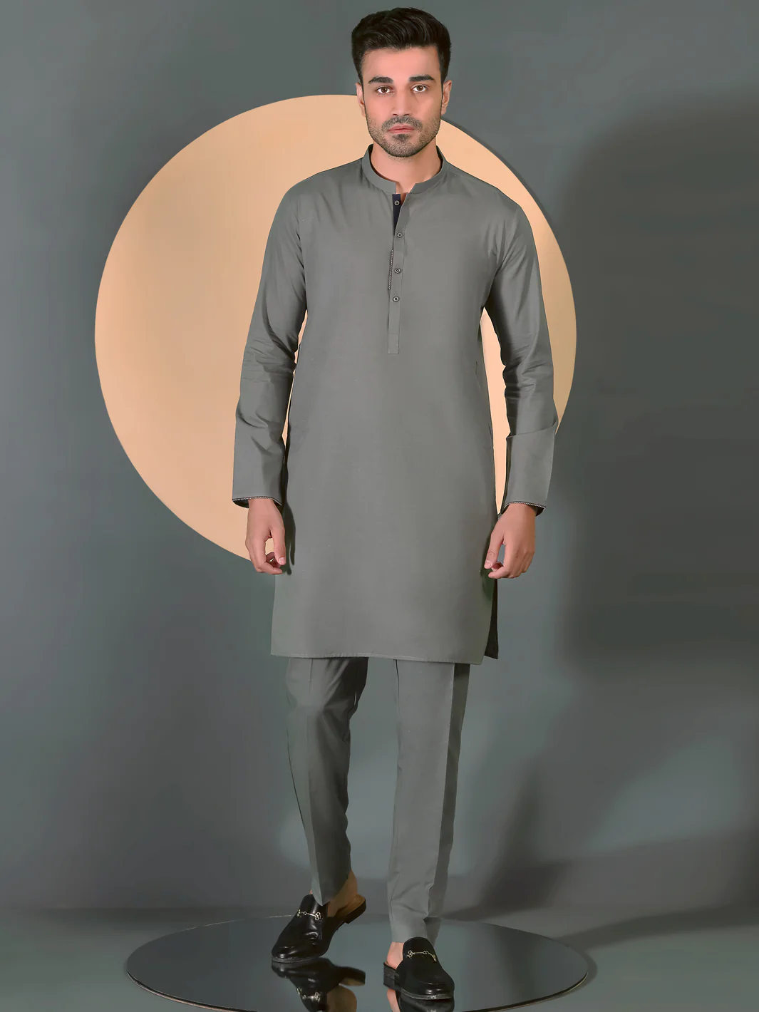 Grey Blended Men Unstitched Fabric - AL-Nizam-22 - Image 3