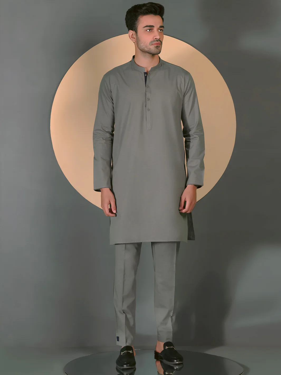 Grey Blended Men Unstitched Fabric - AL-Nizam-22 - Image 5