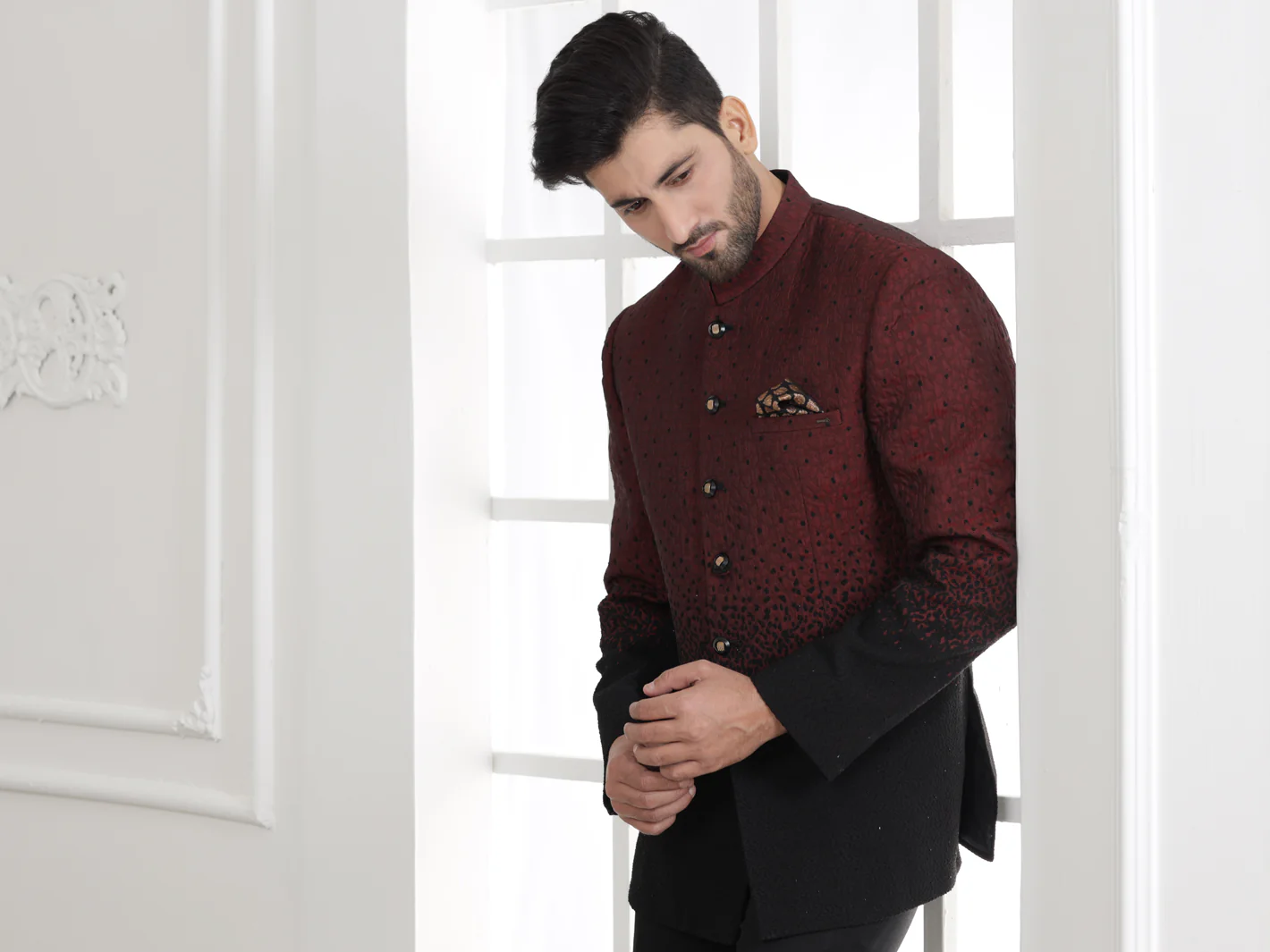 Red & Black Prince Coat - AL-PCS-038 - Image 4