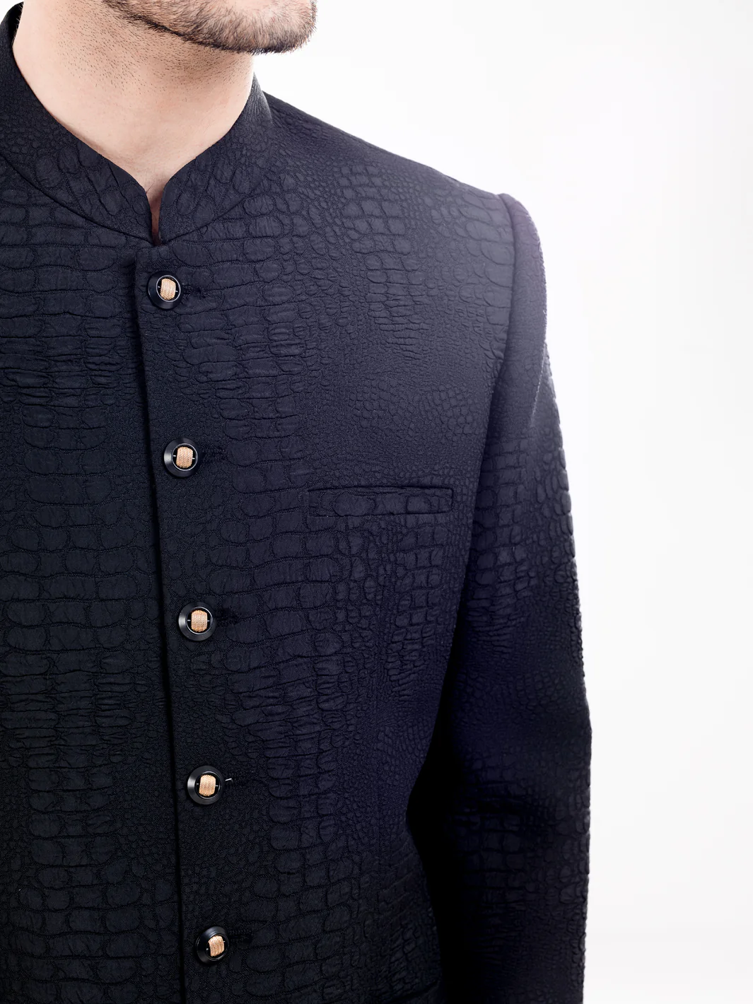 Black Blended Prince Coat - AL-PCS-064 - Image 3