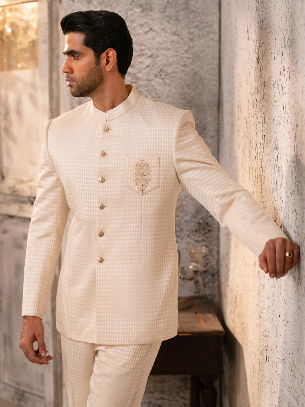 Off White Prince Coat - AL-PCS-069 - Image 4