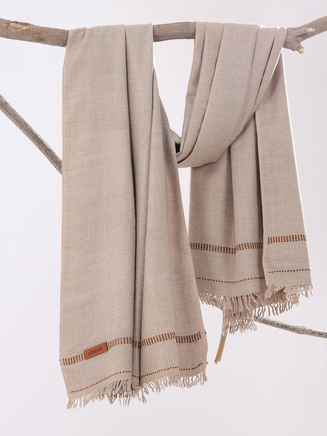 Light Brown Woolen Shawl For Men - AL-SH-010 - Image 2