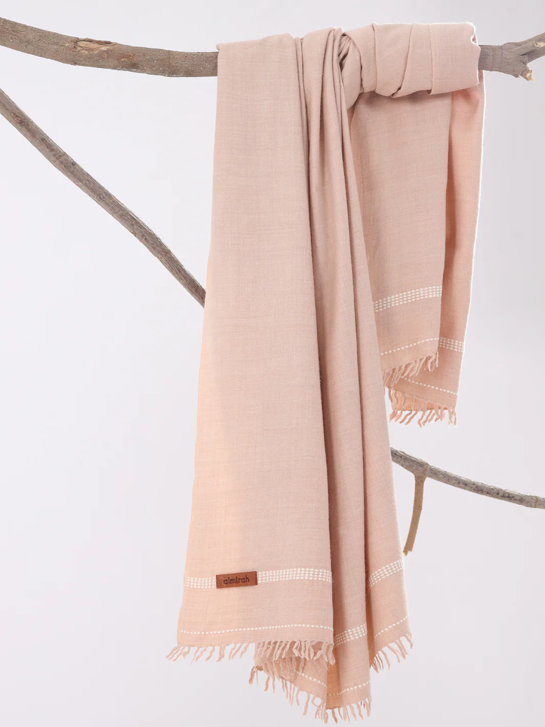 Light Pink Woolen Shawl For Men - AL-SH-011 - Image 4