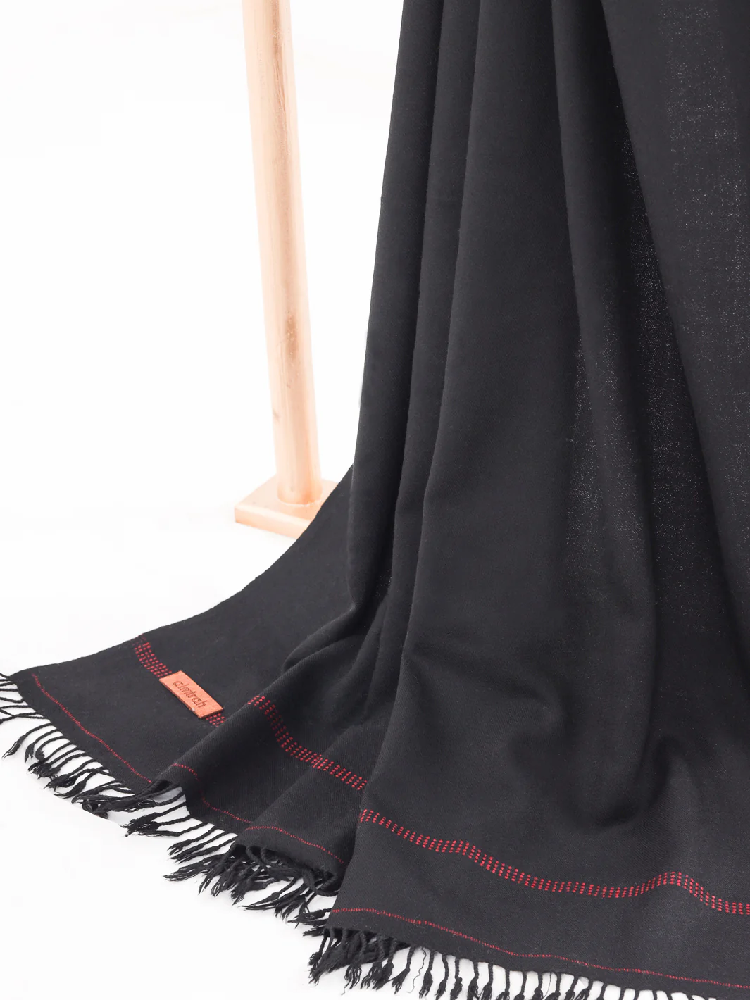 Black Blended Shawl For Men - AL-SH-012 - Image 3