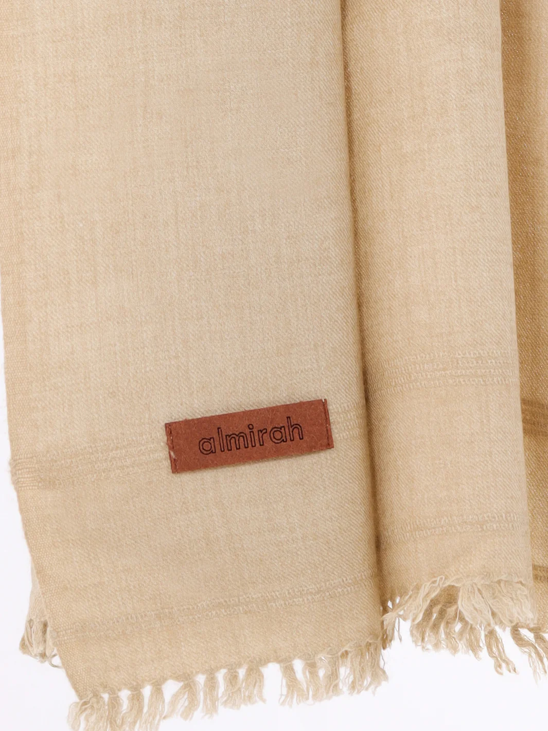 Beige Blended Shawl For Men - AL-SH-015 - Image 4