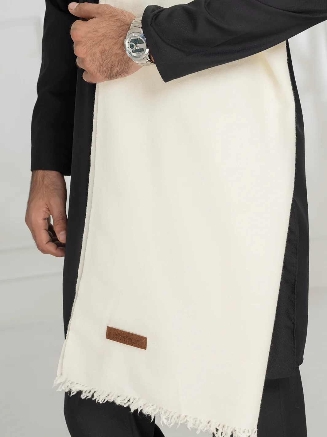 Cream Blended Shawl - AL-SH-032 - Image 4