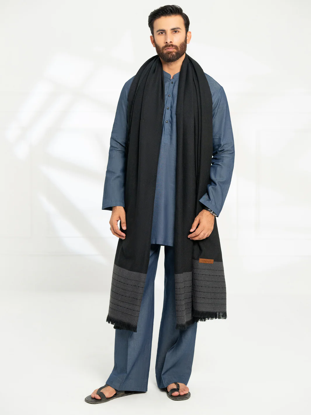 Black Casual Shawl - AL-SH-037