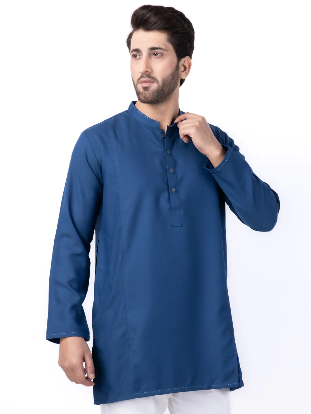 Blue Blended Formal Kurta - AL-SK-012 - Image 3