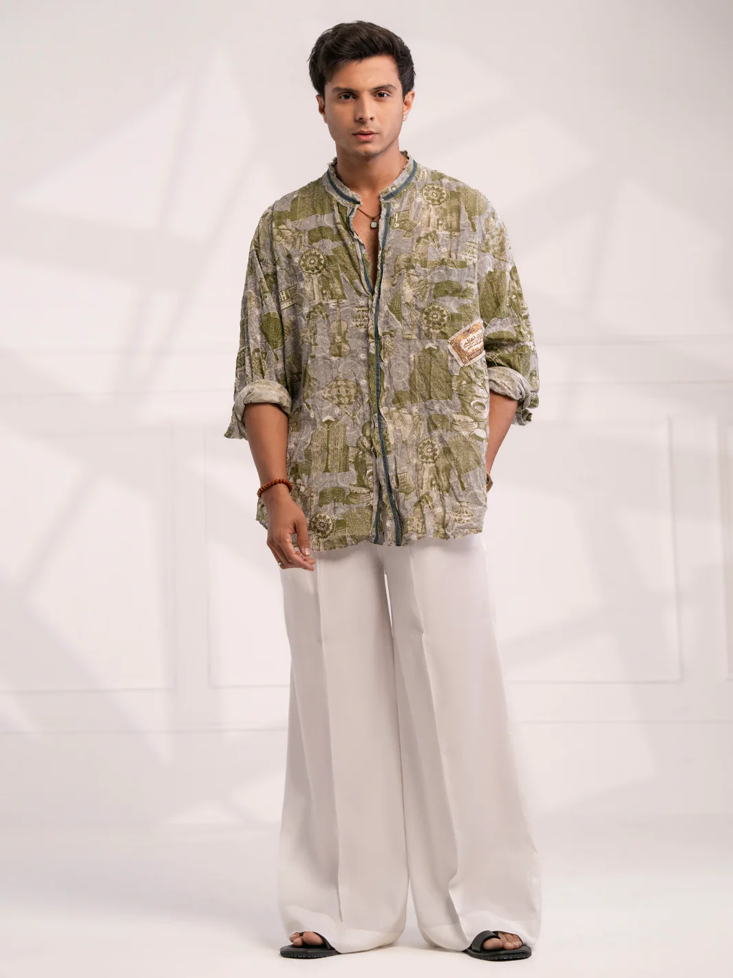 Green Cotton Short Kurta - AL-SK-021C