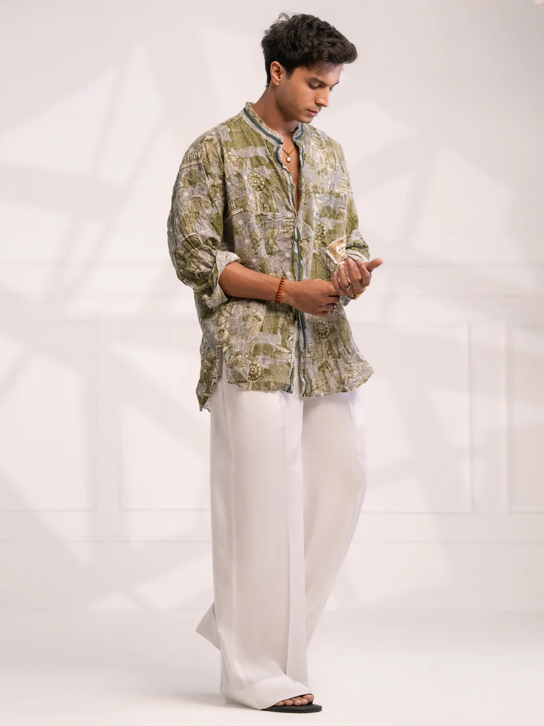 Green Cotton Short Kurta - AL-SK-021C - Image 2