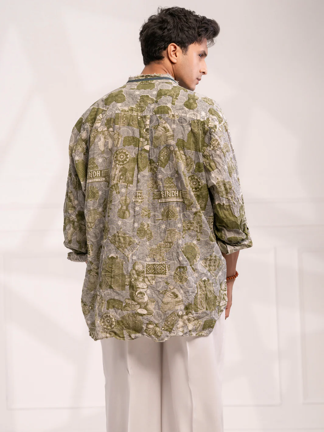 Green Cotton Short Kurta - AL-SK-021C - Image 3